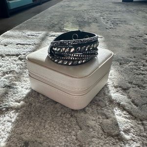 Swarovski leather wrap bracelet